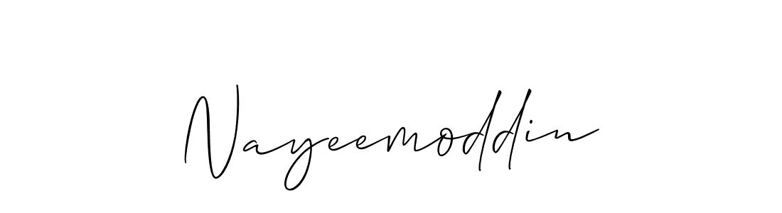 Allison_Script is a professional signature style that is perfect for those who want to add a touch of class to their signature. It is also a great choice for those who want to make their signature more unique. Get Nayeemoddin name to fancy signature for free. Nayeemoddin signature style 2 images and pictures png