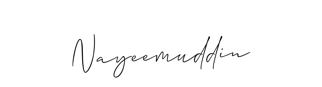 Make a beautiful signature design for name Nayeemuddin. With this signature (Allison_Script) style, you can create a handwritten signature for free. Nayeemuddin signature style 2 images and pictures png