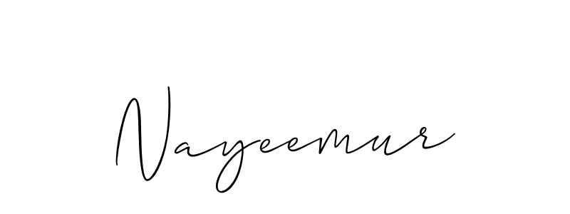 Make a beautiful signature design for name Nayeemur. With this signature (Allison_Script) style, you can create a handwritten signature for free. Nayeemur signature style 2 images and pictures png