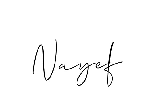 Allison_Script is a professional signature style that is perfect for those who want to add a touch of class to their signature. It is also a great choice for those who want to make their signature more unique. Get Nayef name to fancy signature for free. Nayef signature style 2 images and pictures png