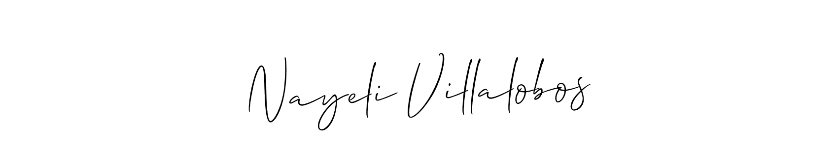 Make a beautiful signature design for name Nayeli Villalobos. With this signature (Allison_Script) style, you can create a handwritten signature for free. Nayeli Villalobos signature style 2 images and pictures png