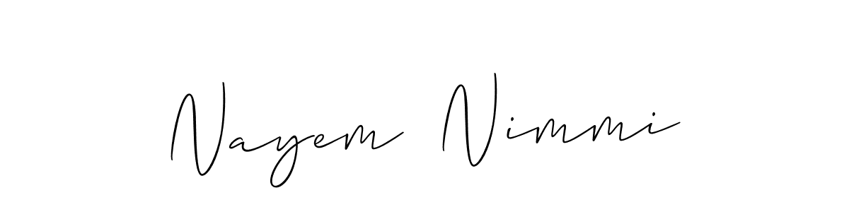 How to make Nayem  Nimmi name signature. Use Allison_Script style for creating short signs online. This is the latest handwritten sign. Nayem  Nimmi signature style 2 images and pictures png