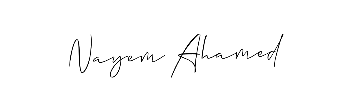 This is the best signature style for the Nayem Ahamed name. Also you like these signature font (Allison_Script). Mix name signature. Nayem Ahamed signature style 2 images and pictures png