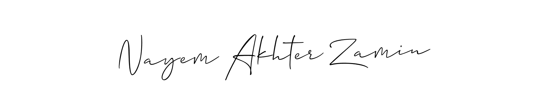 How to make Nayem Akhter Zamin signature? Allison_Script is a professional autograph style. Create handwritten signature for Nayem Akhter Zamin name. Nayem Akhter Zamin signature style 2 images and pictures png