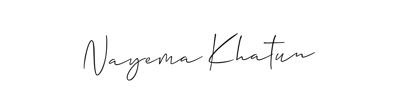 Use a signature maker to create a handwritten signature online. With this signature software, you can design (Allison_Script) your own signature for name Nayema Khatun. Nayema Khatun signature style 2 images and pictures png