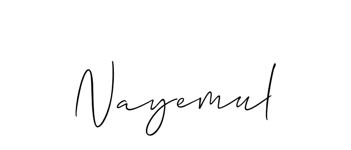 The best way (Allison_Script) to make a short signature is to pick only two or three words in your name. The name Nayemul include a total of six letters. For converting this name. Nayemul signature style 2 images and pictures png