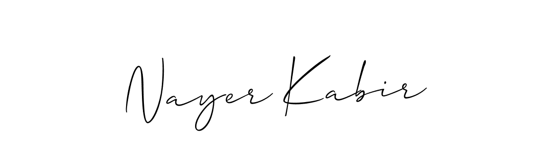 Make a beautiful signature design for name Nayer Kabir. With this signature (Allison_Script) style, you can create a handwritten signature for free. Nayer Kabir signature style 2 images and pictures png