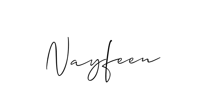 Also we have Nayfeen name is the best signature style. Create professional handwritten signature collection using Allison_Script autograph style. Nayfeen signature style 2 images and pictures png