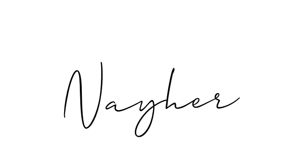 Also we have Nayher name is the best signature style. Create professional handwritten signature collection using Allison_Script autograph style. Nayher signature style 2 images and pictures png