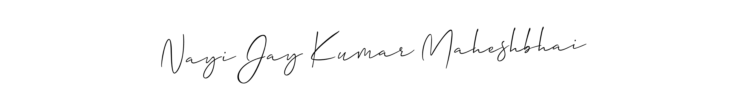 It looks lik you need a new signature style for name Nayi Jay Kumar Maheshbhai. Design unique handwritten (Allison_Script) signature with our free signature maker in just a few clicks. Nayi Jay Kumar Maheshbhai signature style 2 images and pictures png