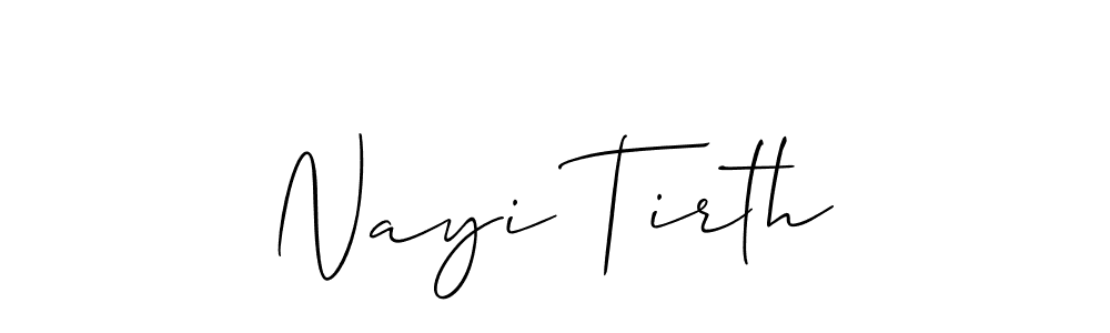 You should practise on your own different ways (Allison_Script) to write your name (Nayi Tirth) in signature. don't let someone else do it for you. Nayi Tirth signature style 2 images and pictures png