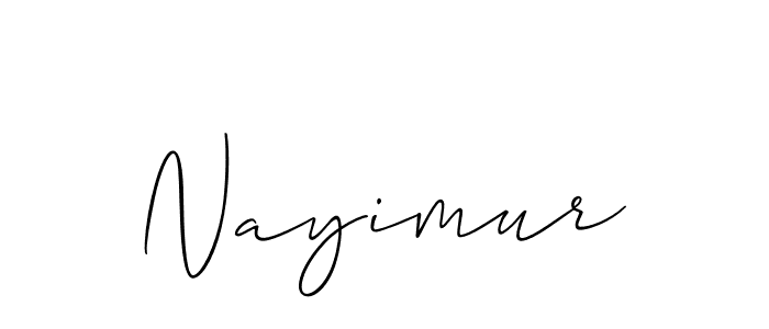 Allison_Script is a professional signature style that is perfect for those who want to add a touch of class to their signature. It is also a great choice for those who want to make their signature more unique. Get Nayimur name to fancy signature for free. Nayimur signature style 2 images and pictures png