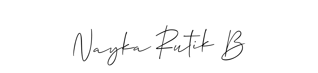 You can use this online signature creator to create a handwritten signature for the name Nayka Rutik B. This is the best online autograph maker. Nayka Rutik B signature style 2 images and pictures png