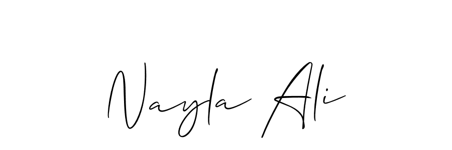 Nayla Ali stylish signature style. Best Handwritten Sign (Allison_Script) for my name. Handwritten Signature Collection Ideas for my name Nayla Ali. Nayla Ali signature style 2 images and pictures png