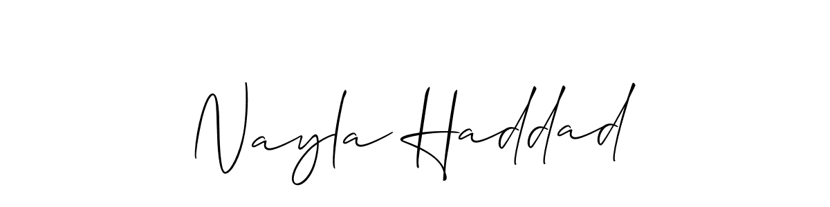 You should practise on your own different ways (Allison_Script) to write your name (Nayla Haddad) in signature. don't let someone else do it for you. Nayla Haddad signature style 2 images and pictures png