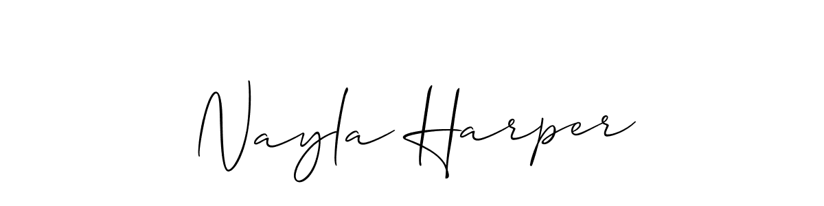 Design your own signature with our free online signature maker. With this signature software, you can create a handwritten (Allison_Script) signature for name Nayla Harper. Nayla Harper signature style 2 images and pictures png