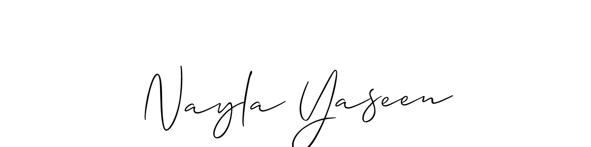 How to make Nayla Yaseen signature? Allison_Script is a professional autograph style. Create handwritten signature for Nayla Yaseen name. Nayla Yaseen signature style 2 images and pictures png