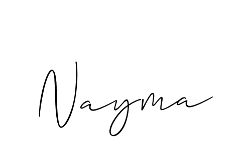 Design your own signature with our free online signature maker. With this signature software, you can create a handwritten (Allison_Script) signature for name Nayma. Nayma signature style 2 images and pictures png