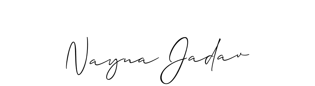 How to Draw Nayna Jadav signature style? Allison_Script is a latest design signature styles for name Nayna Jadav. Nayna Jadav signature style 2 images and pictures png