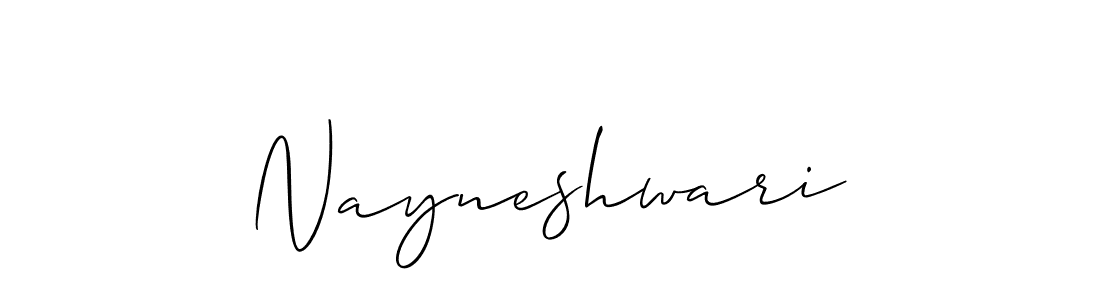 Design your own signature with our free online signature maker. With this signature software, you can create a handwritten (Allison_Script) signature for name Nayneshwari. Nayneshwari signature style 2 images and pictures png