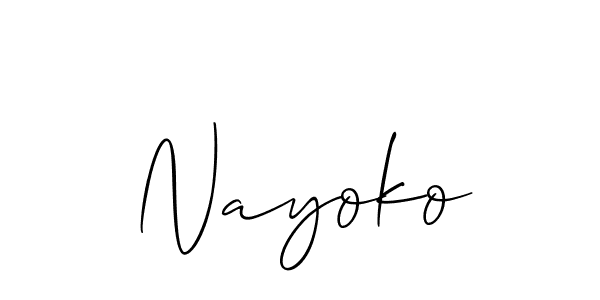 You should practise on your own different ways (Allison_Script) to write your name (Nayoko) in signature. don't let someone else do it for you. Nayoko signature style 2 images and pictures png