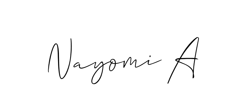 How to make Nayomi A signature? Allison_Script is a professional autograph style. Create handwritten signature for Nayomi A name. Nayomi A signature style 2 images and pictures png