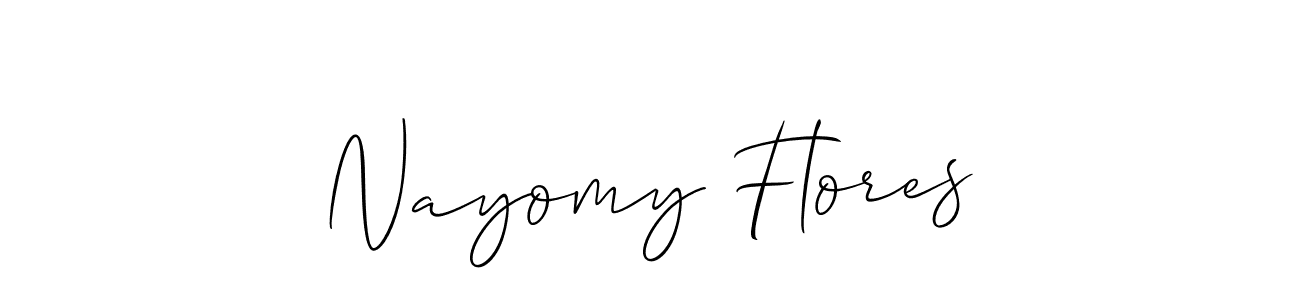 Also we have Nayomy Flores name is the best signature style. Create professional handwritten signature collection using Allison_Script autograph style. Nayomy Flores signature style 2 images and pictures png