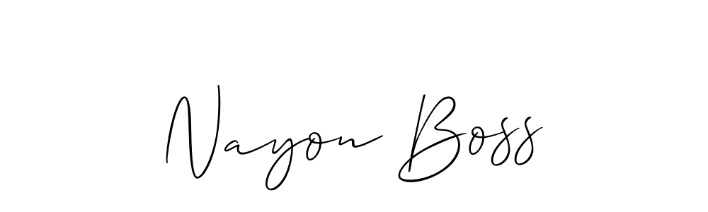 Similarly Allison_Script is the best handwritten signature design. Signature creator online .You can use it as an online autograph creator for name Nayon Boss. Nayon Boss signature style 2 images and pictures png