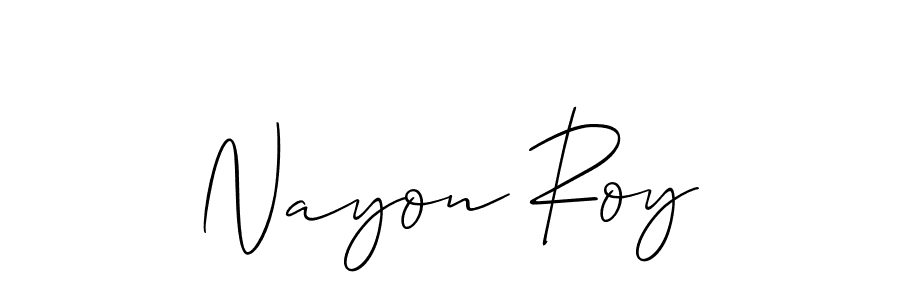 Make a beautiful signature design for name Nayon Roy. With this signature (Allison_Script) style, you can create a handwritten signature for free. Nayon Roy signature style 2 images and pictures png