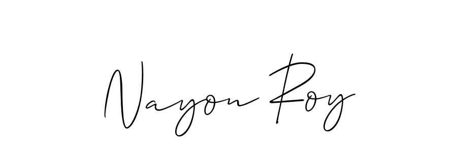 Make a beautiful signature design for name Nayon Roy. With this signature (Allison_Script) style, you can create a handwritten signature for free. Nayon Roy signature style 2 images and pictures png