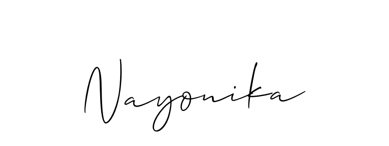 How to Draw Nayonika signature style? Allison_Script is a latest design signature styles for name Nayonika. Nayonika signature style 2 images and pictures png