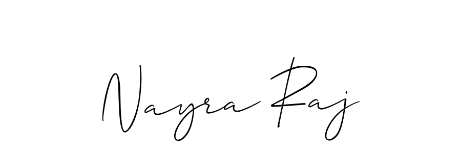 Create a beautiful signature design for name Nayra Raj. With this signature (Allison_Script) fonts, you can make a handwritten signature for free. Nayra Raj signature style 2 images and pictures png