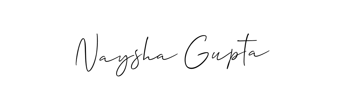 The best way (Allison_Script) to make a short signature is to pick only two or three words in your name. The name Naysha Gupta include a total of six letters. For converting this name. Naysha Gupta signature style 2 images and pictures png