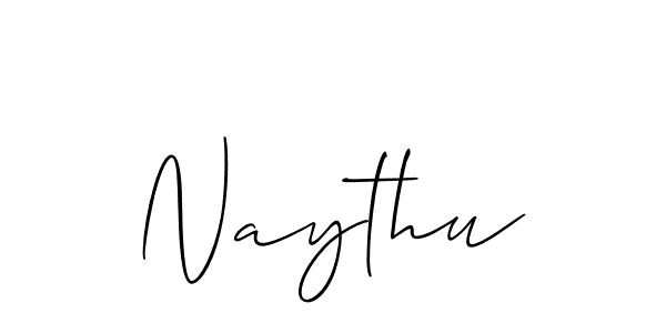How to make Naythu signature? Allison_Script is a professional autograph style. Create handwritten signature for Naythu name. Naythu signature style 2 images and pictures png