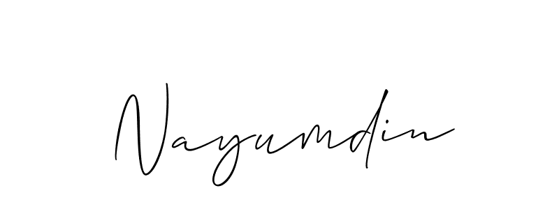 Design your own signature with our free online signature maker. With this signature software, you can create a handwritten (Allison_Script) signature for name Nayumdin. Nayumdin signature style 2 images and pictures png