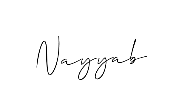 How to make Nayyab signature? Allison_Script is a professional autograph style. Create handwritten signature for Nayyab name. Nayyab signature style 2 images and pictures png