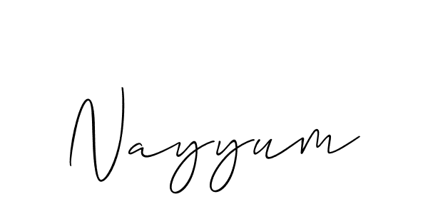 Also we have Nayyum name is the best signature style. Create professional handwritten signature collection using Allison_Script autograph style. Nayyum signature style 2 images and pictures png