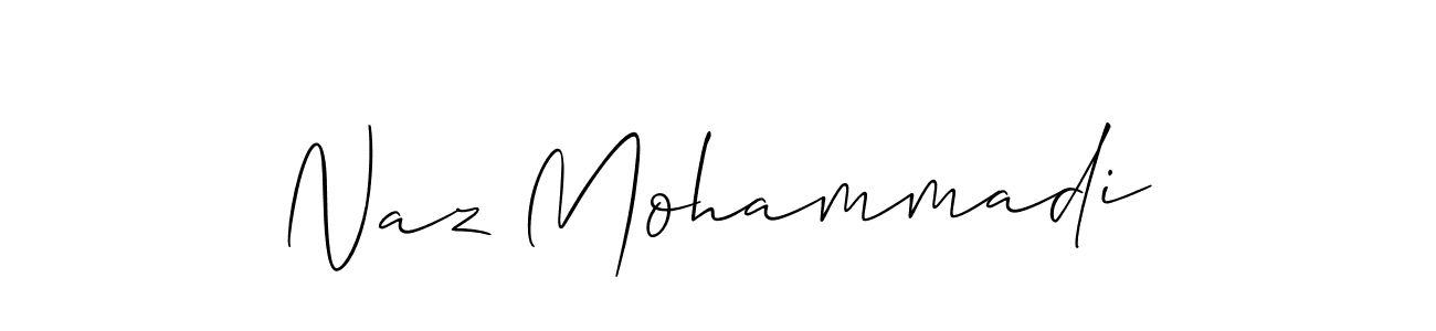 How to make Naz Mohammadi name signature. Use Allison_Script style for creating short signs online. This is the latest handwritten sign. Naz Mohammadi signature style 2 images and pictures png