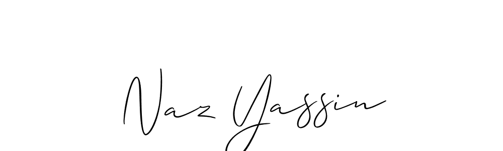Make a beautiful signature design for name Naz Yassin. With this signature (Allison_Script) style, you can create a handwritten signature for free. Naz Yassin signature style 2 images and pictures png