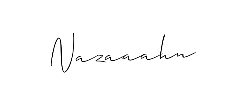 Also You can easily find your signature by using the search form. We will create Nazaaahn name handwritten signature images for you free of cost using Allison_Script sign style. Nazaaahn signature style 2 images and pictures png