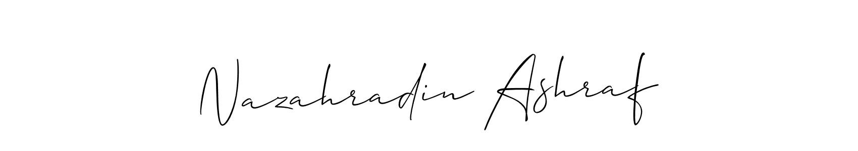 How to Draw Nazahradin Ashraf signature style? Allison_Script is a latest design signature styles for name Nazahradin Ashraf. Nazahradin Ashraf signature style 2 images and pictures png