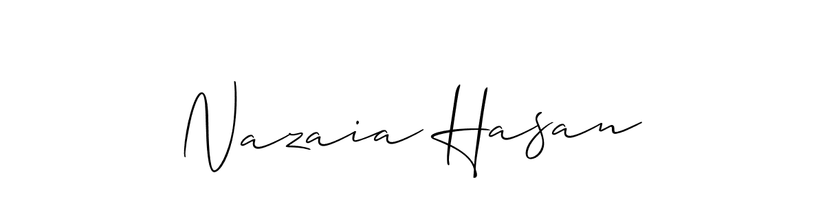 How to make Nazaia Hasan name signature. Use Allison_Script style for creating short signs online. This is the latest handwritten sign. Nazaia Hasan signature style 2 images and pictures png