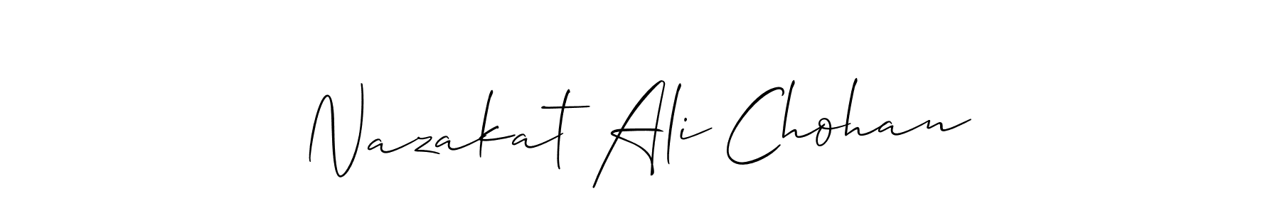 Create a beautiful signature design for name Nazakat Ali Chohan. With this signature (Allison_Script) fonts, you can make a handwritten signature for free. Nazakat Ali Chohan signature style 2 images and pictures png