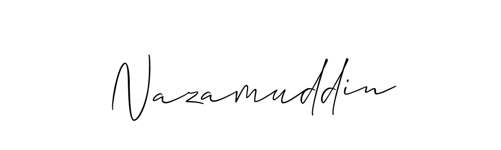 You should practise on your own different ways (Allison_Script) to write your name (Nazamuddin) in signature. don't let someone else do it for you. Nazamuddin signature style 2 images and pictures png