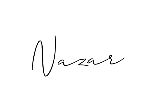 Allison_Script is a professional signature style that is perfect for those who want to add a touch of class to their signature. It is also a great choice for those who want to make their signature more unique. Get Nazar name to fancy signature for free. Nazar signature style 2 images and pictures png