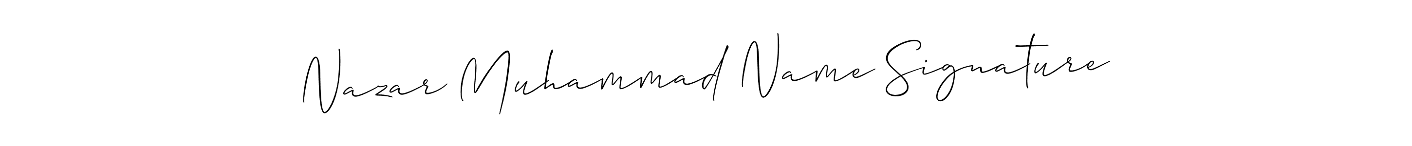 It looks lik you need a new signature style for name Nazar Muhammad Name Signature. Design unique handwritten (Allison_Script) signature with our free signature maker in just a few clicks. Nazar Muhammad Name Signature signature style 2 images and pictures png