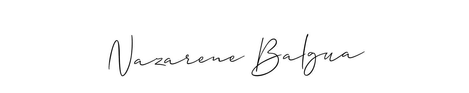 if you are searching for the best signature style for your name Nazarene Balgua. so please give up your signature search. here we have designed multiple signature styles  using Allison_Script. Nazarene Balgua signature style 2 images and pictures png