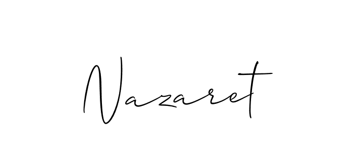 Allison_Script is a professional signature style that is perfect for those who want to add a touch of class to their signature. It is also a great choice for those who want to make their signature more unique. Get Nazaret name to fancy signature for free. Nazaret signature style 2 images and pictures png