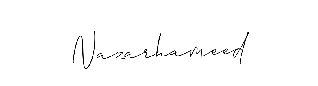 Create a beautiful signature design for name Nazarhameed. With this signature (Allison_Script) fonts, you can make a handwritten signature for free. Nazarhameed signature style 2 images and pictures png