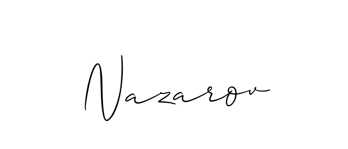 Make a beautiful signature design for name Nazarov. With this signature (Allison_Script) style, you can create a handwritten signature for free. Nazarov signature style 2 images and pictures png